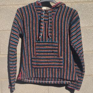 Multicolor Striped Baja Hoodie By El Paso Saddle Blanket Co Size M